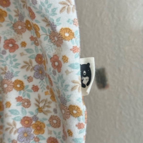 RABBIT & BEAR Neutral Floral Frill Collar Sleeveless Short One Piece Size 0-3 Mo - Picture 6 of 6